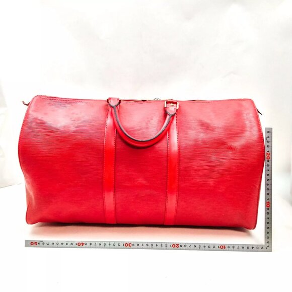 Louis Vuitton Red Epi Boston Bag Keepall 50 - Picture 2 of 10